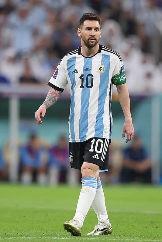 Lionel Messi con la camiseta de Argentina durante el Mundial de 2022